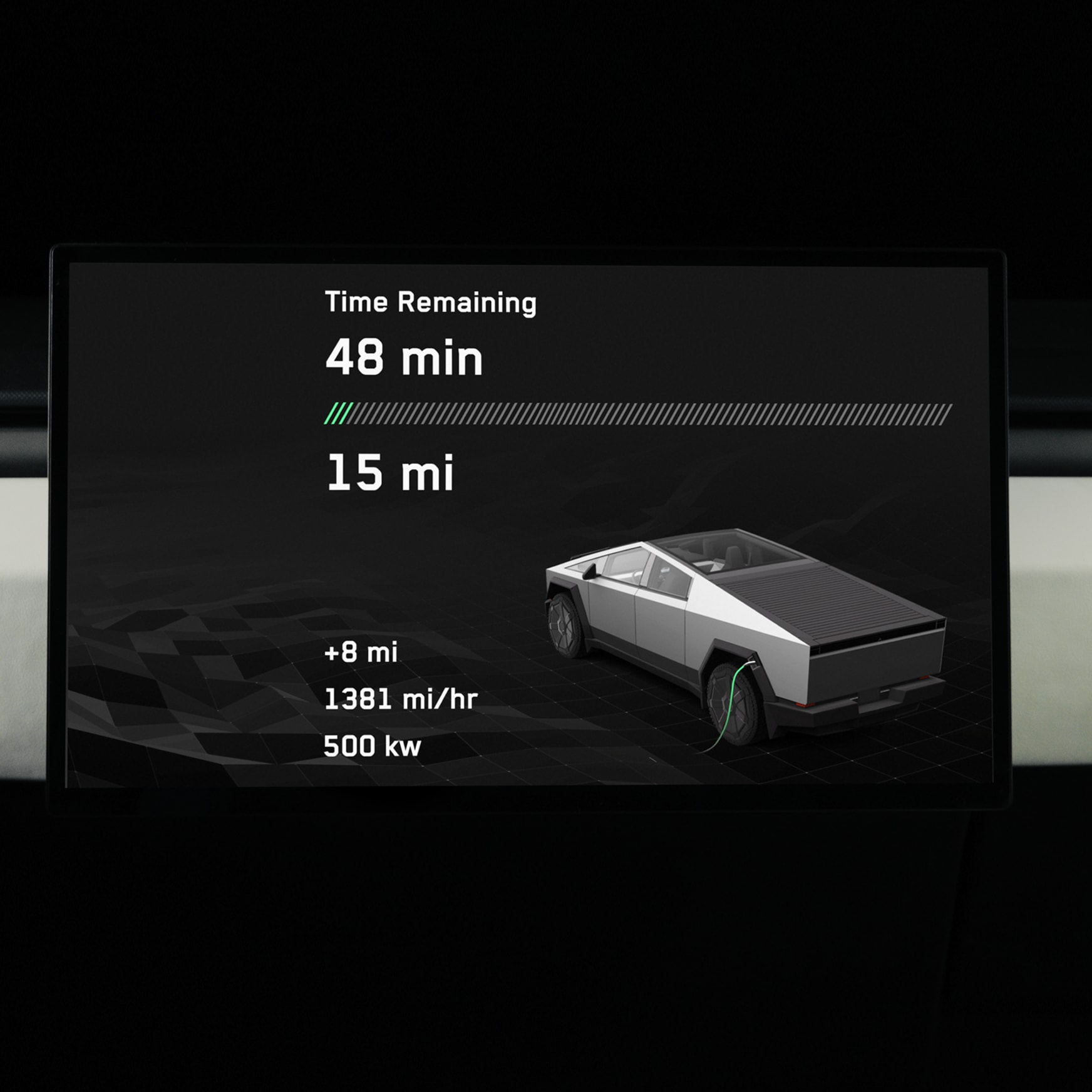 Tesla V4 quick charging display